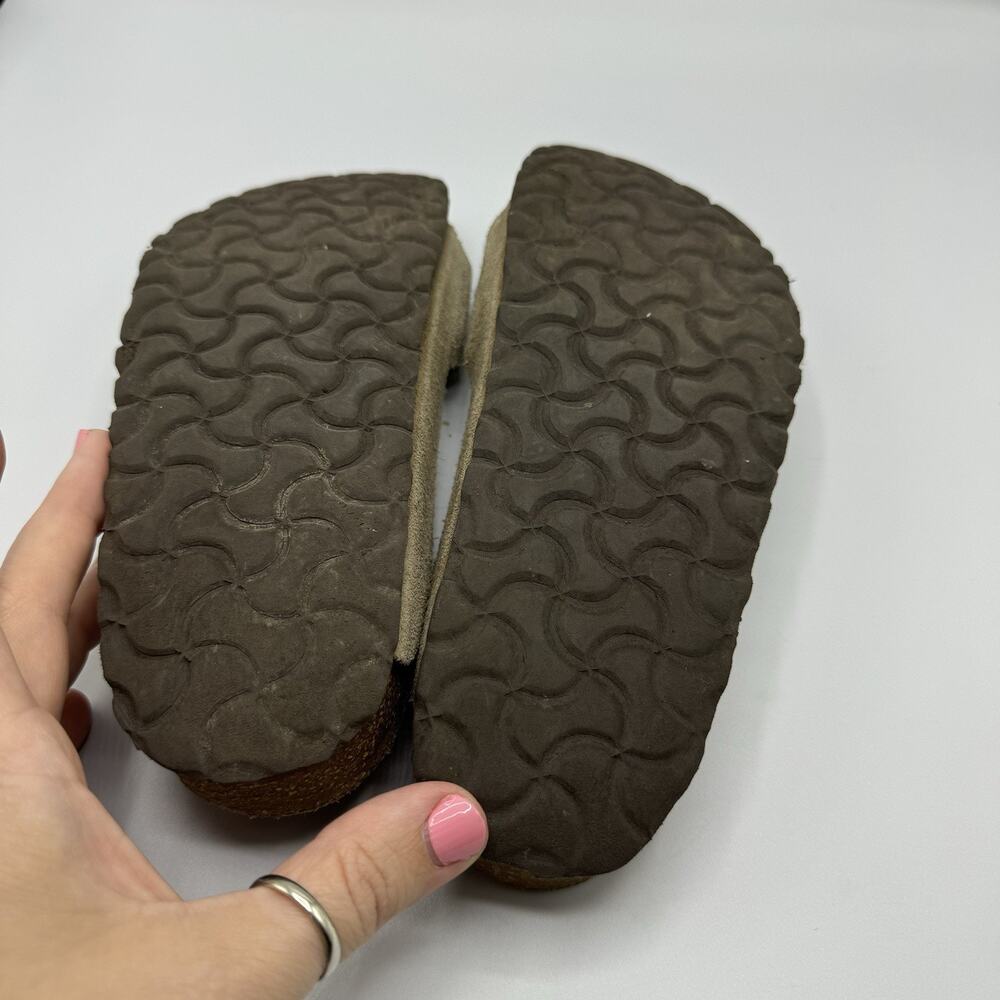 Birkenstock Arizona Soft Footbed Taupe Suede Leather Sandals Womens Size 37 US 6 - Picture 4 of 6